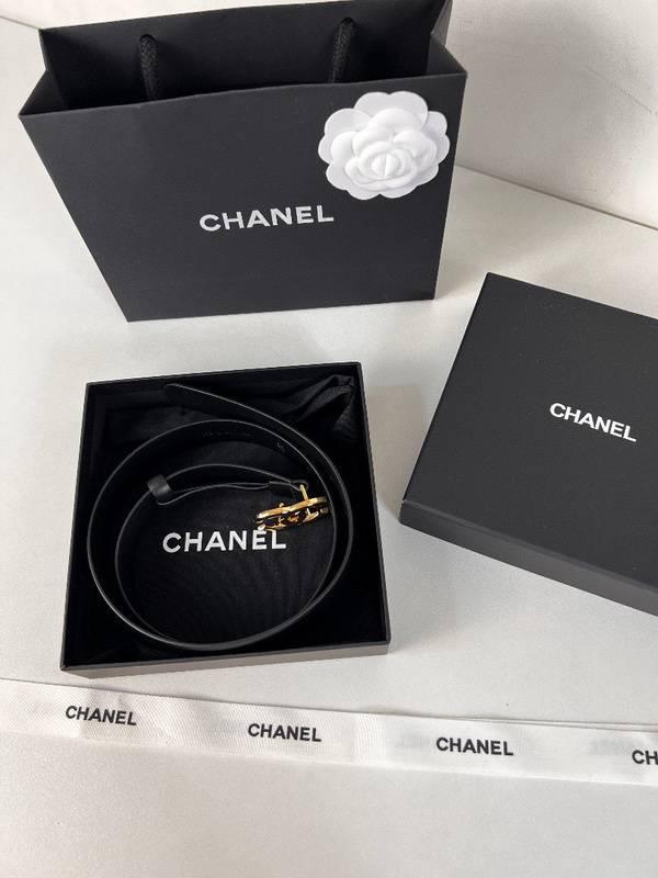 Chanel Leather Women’s Belt 'Black/Gold' - SleekGait