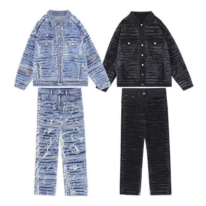 Men's Fashion Washed Old - Men Fashion Brands Washed Old Three-dimensional Irregular Coat - SleekGait