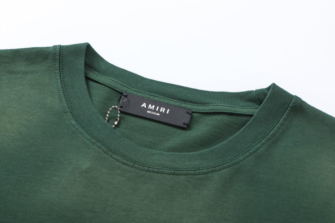 Amiri Lion Green T-Shirt Without Collar - SleekGait