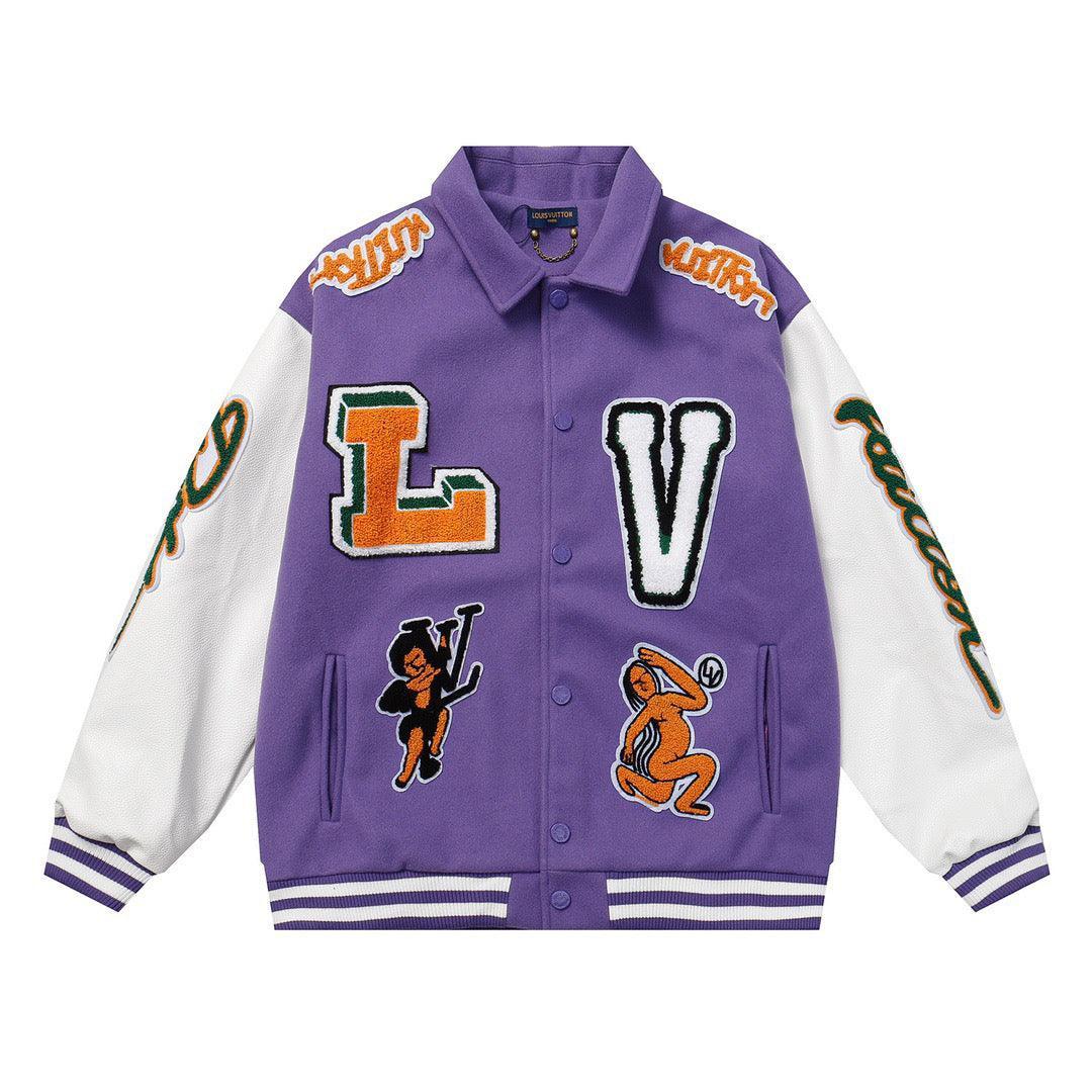 Louis Vuitton Multi-Patches Mixed Leather Varsity Blouson Fig - SleekGait