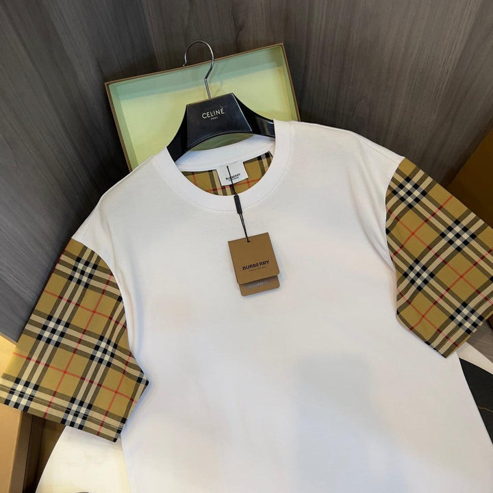 Burberry T-Shirt Without Collar 'White & Beige' - SleekGait