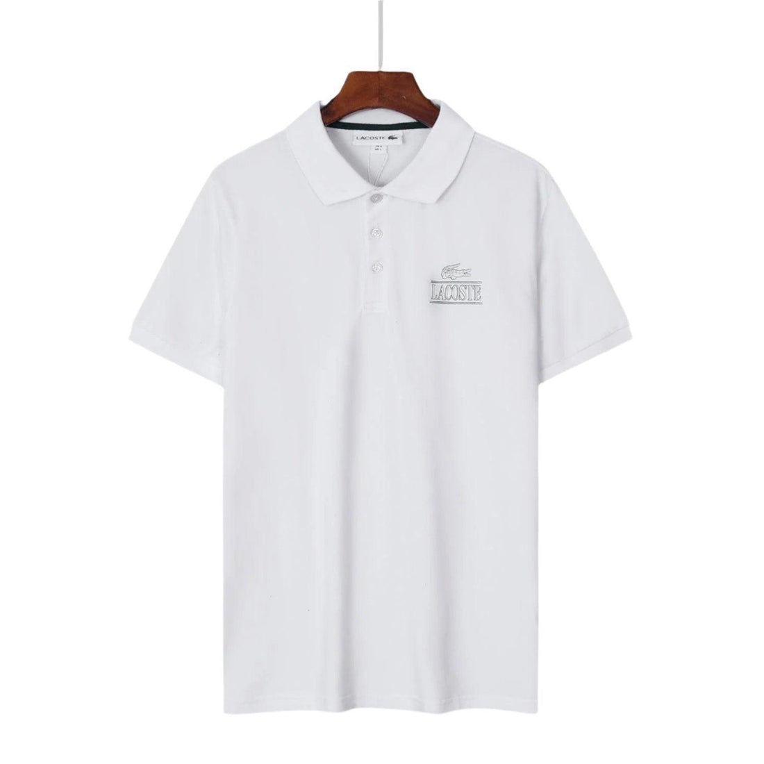 Lacoste White T-Shirt with Collar - SleekGait