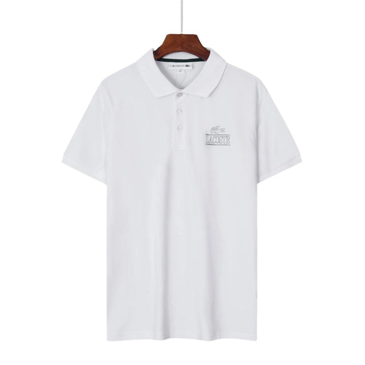 Lacoste White T-Shirt with Collar - SleekGait