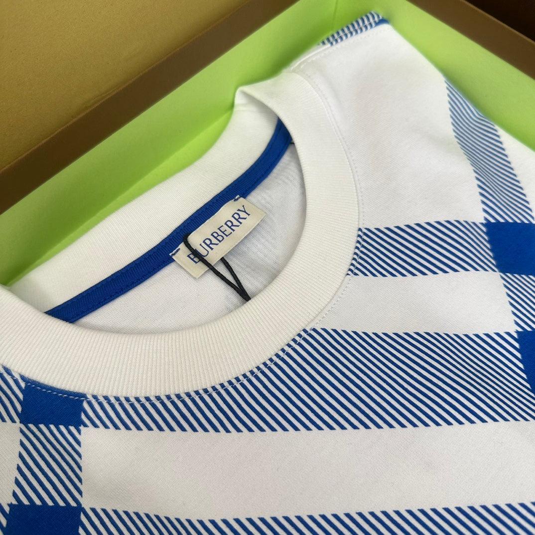 Burberry T-Shirt Without Collar 'Blue & White' - SleekGait