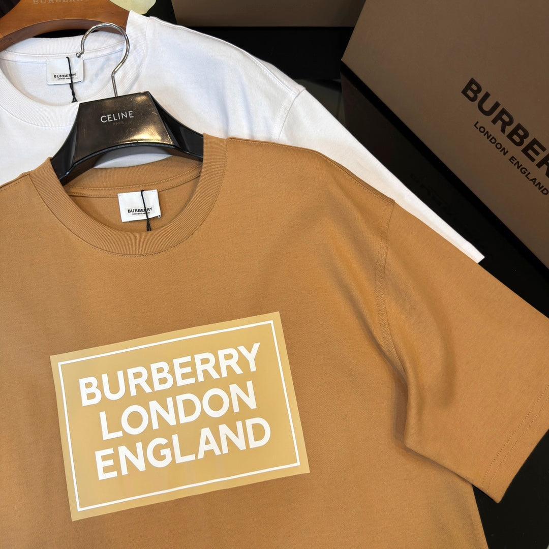Burberry Brown & Beige T-Shirt Without Collar - SleekGait