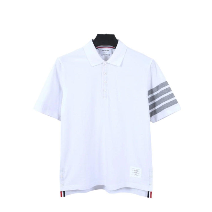 Thom Browne White T-Shirt with Collar - SleekGait