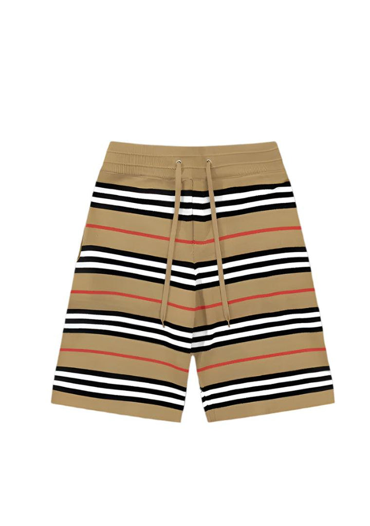 Burberry Men's Striped Cotton Knit Basketball Shorts 'Beige' - SleekGait