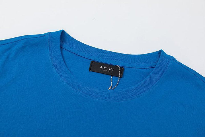 Amiri Blue T-Shirt Without Collar - SleekGait