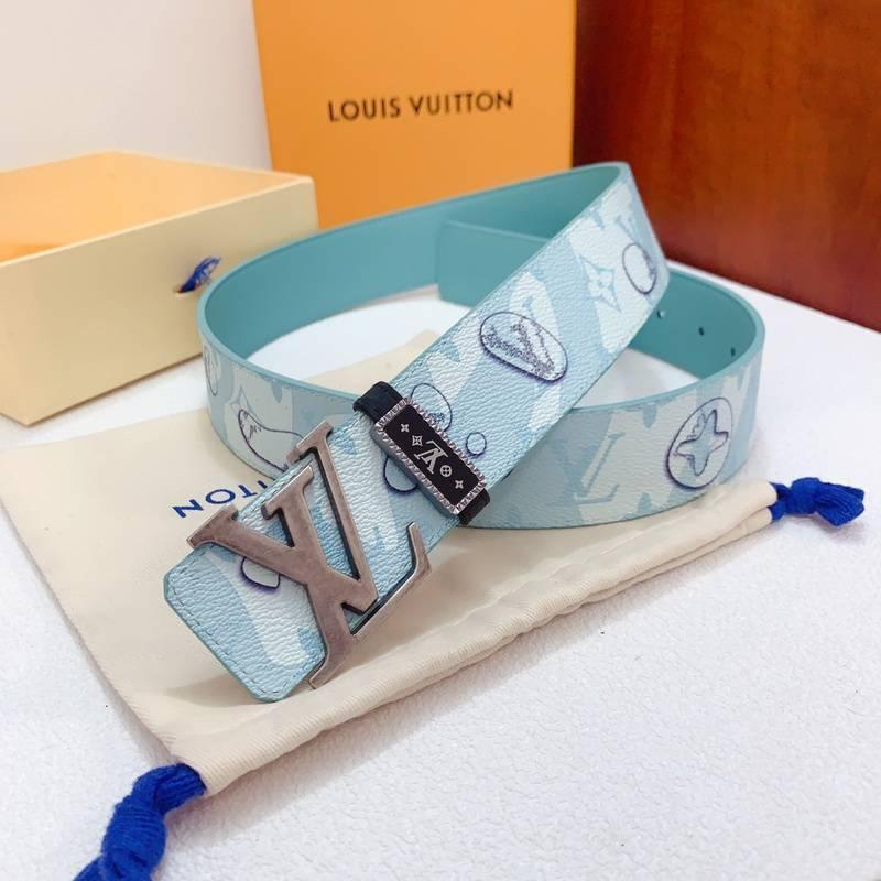 Louis Vuitton Double Belt Logo 'Light Blue' - SleekGait