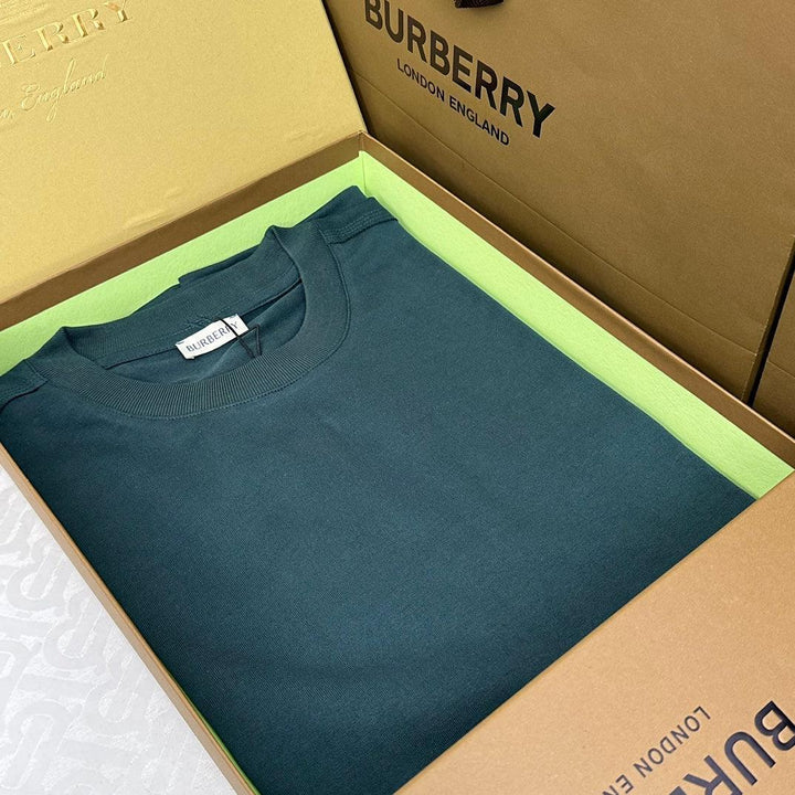 Burberry Green T-Shirt Without Collar - SleekGait