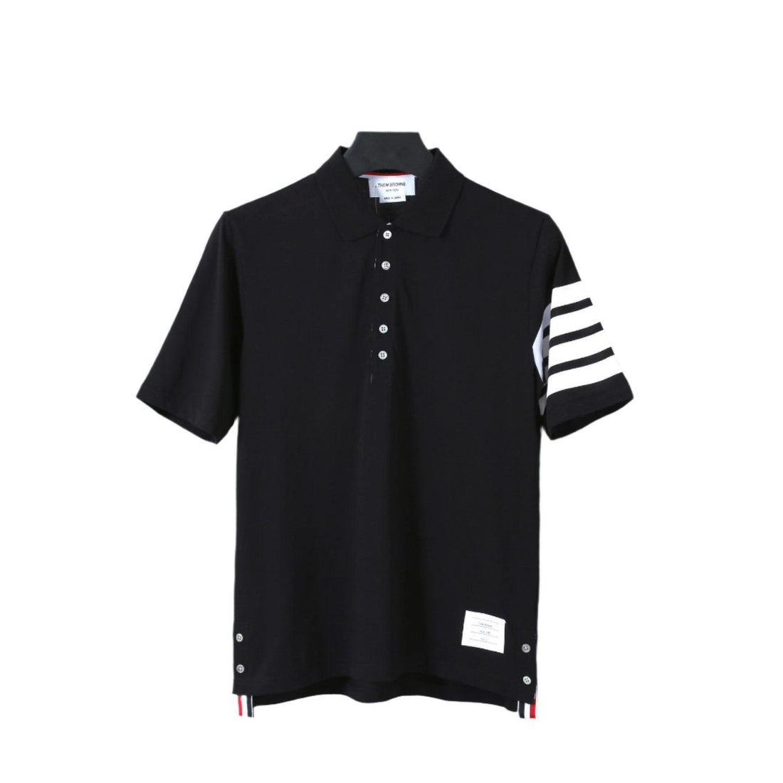 Thom Browne Black T-Shirt with Collar - SleekGait