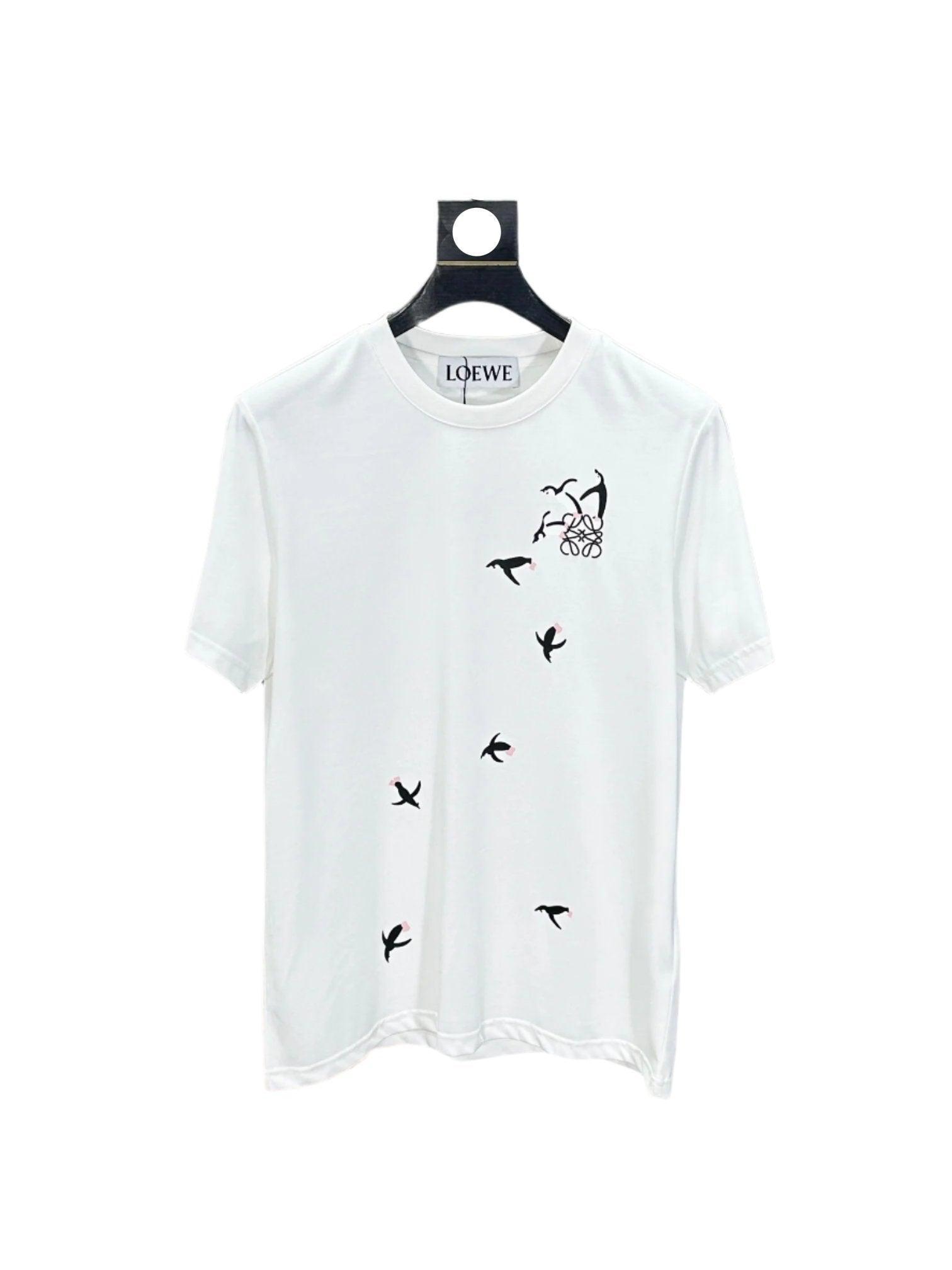Loewe Flyin Bird T-Shirt Without Collar 'White' - SleekGait