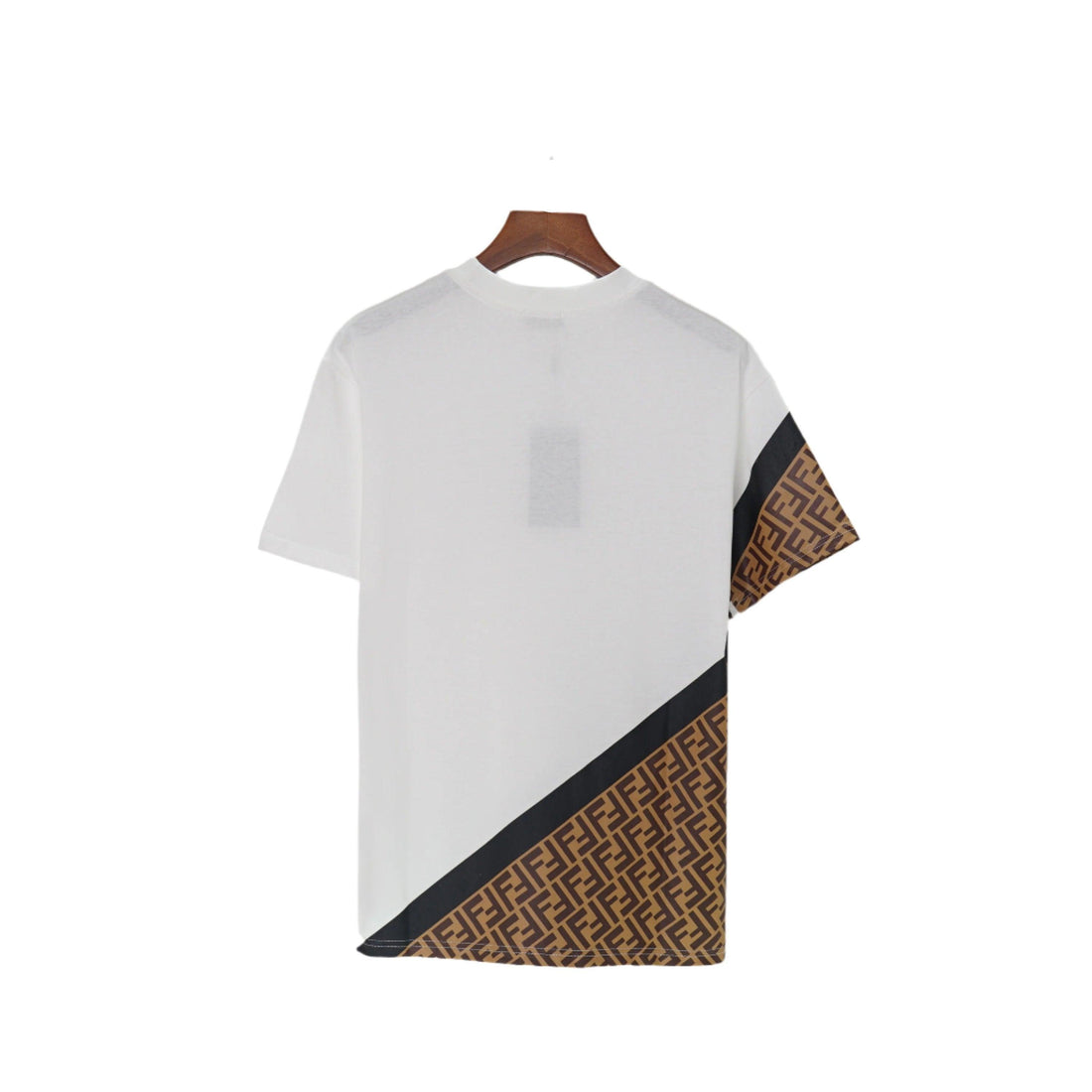 Fendi T-Shirt without Collar 'White & Brown' - SleekGait