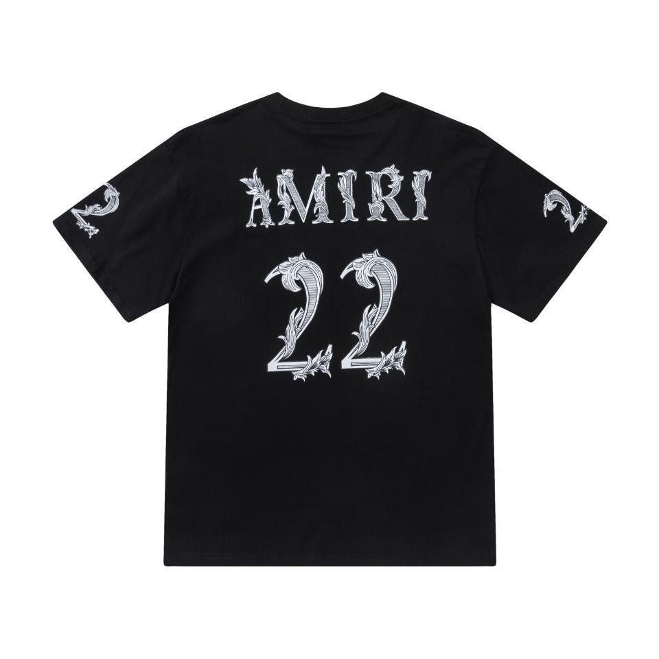 Amiri 22 Black T-Shirt Without Collar - SleekGait