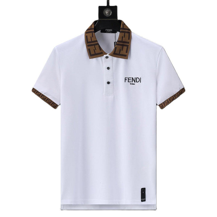 Fendi White T-shirt with Collar - SleekGait