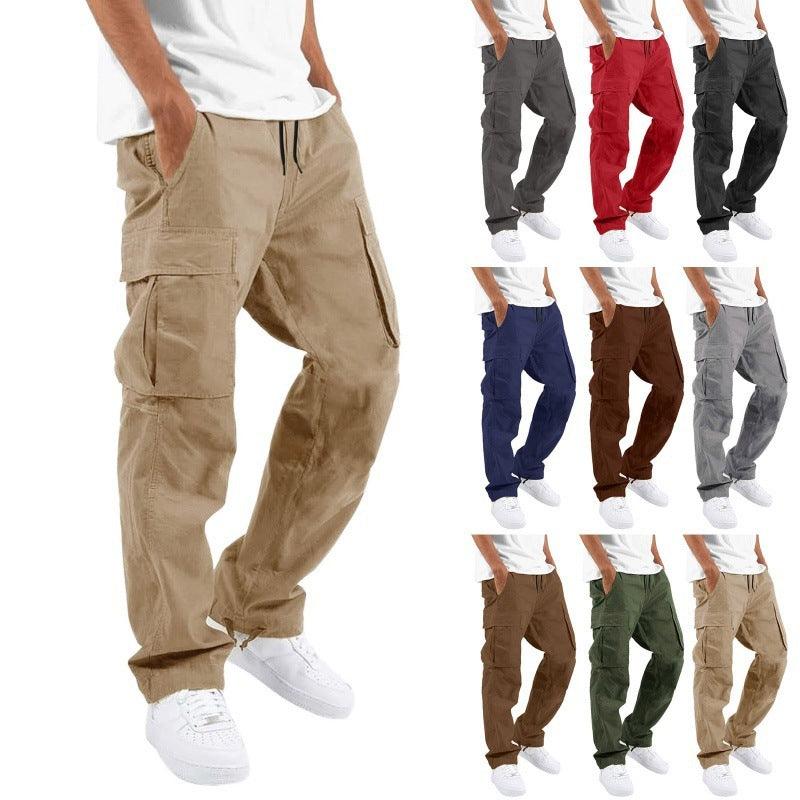 Summer New Men's Overalls Drawstring Multi-pocket Casual Trousers - SleekGait