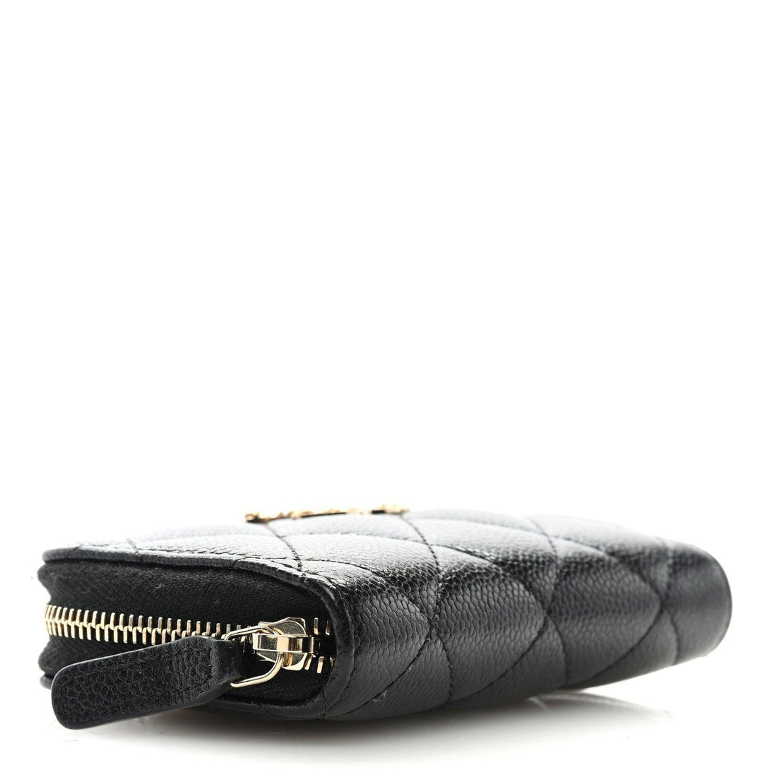 Chanel Caviar Quilted Multi Chain CC Zip Coin Purse Black - SleekGait