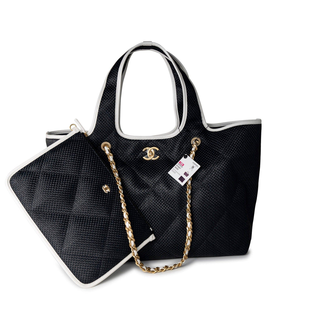 CHANEL 23M Coco Maxi Beach Shopping Tote Black Quilted