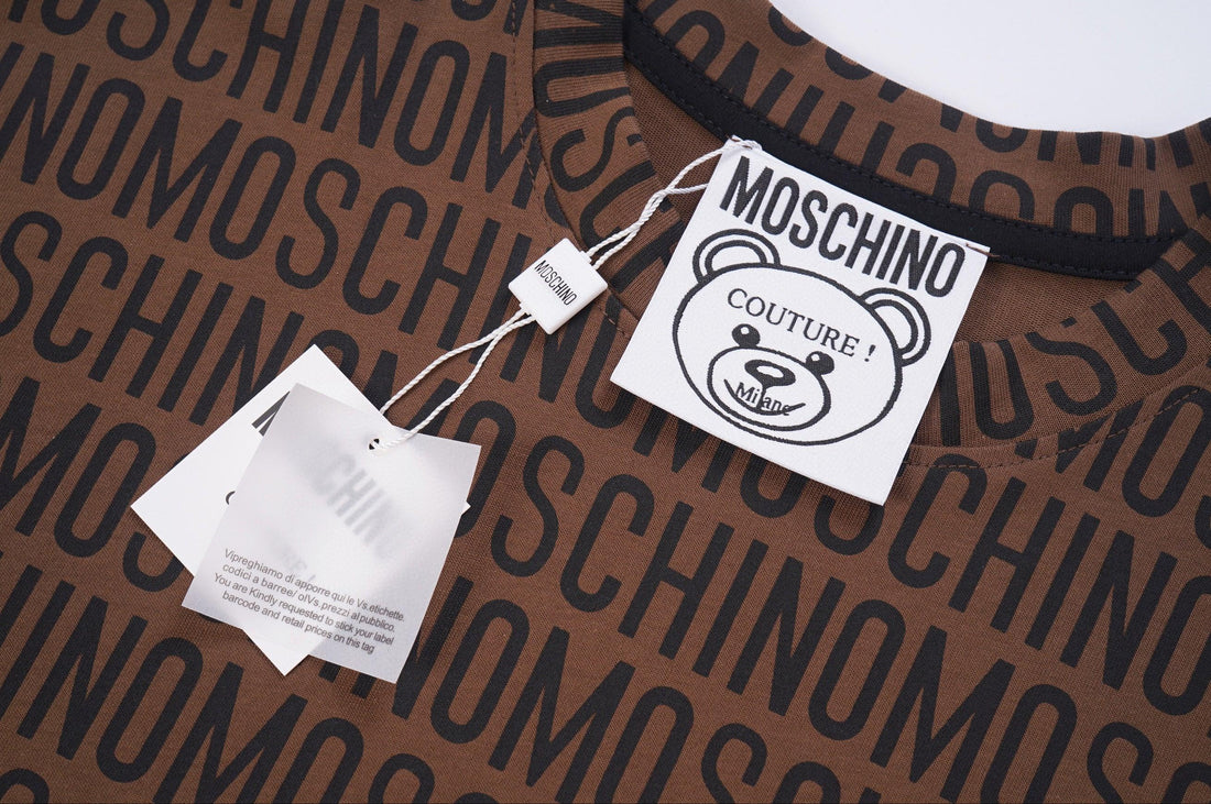 Moschino T-Shirt Without Collar 'Brown-Black' - SleekGait