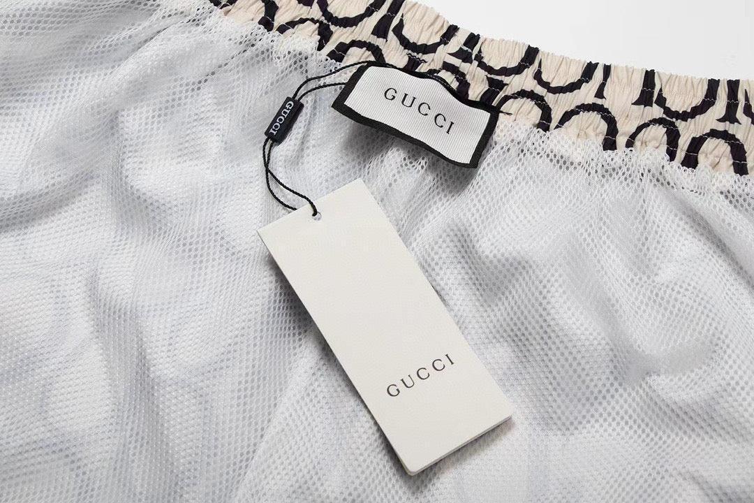 Maxi Gucci Print Fabric Short 'Beige' - SleekGait