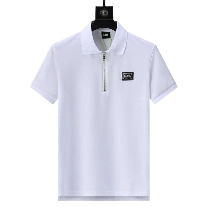 Hugo Boss White T-Shirt with Collar - SleekGait