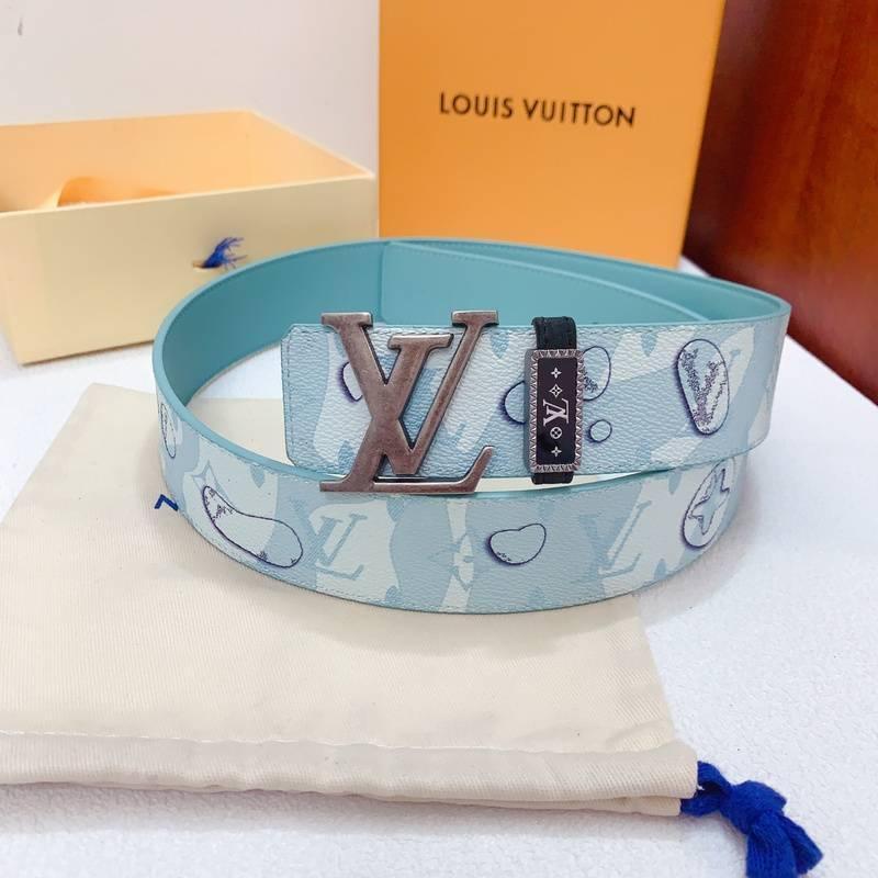 Louis Vuitton Double Belt Logo 'Light Blue' - SleekGait