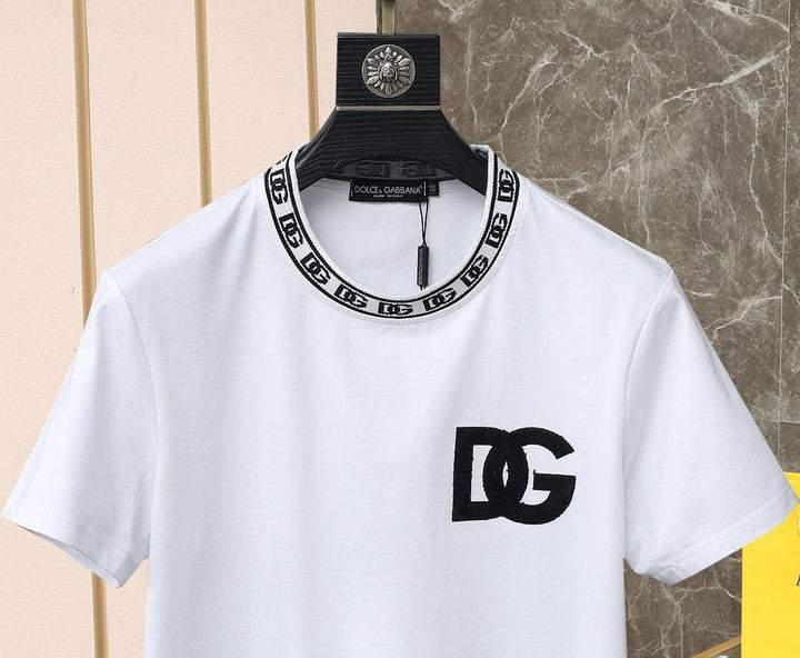 Dolce & Gabbana T-Shirt Without Collar 'White & Black' - SleekGait