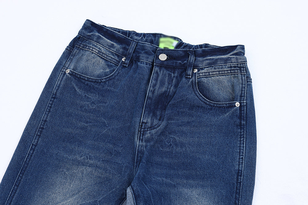 Washing And Splicing Casual Denim Trousers - SleekGait