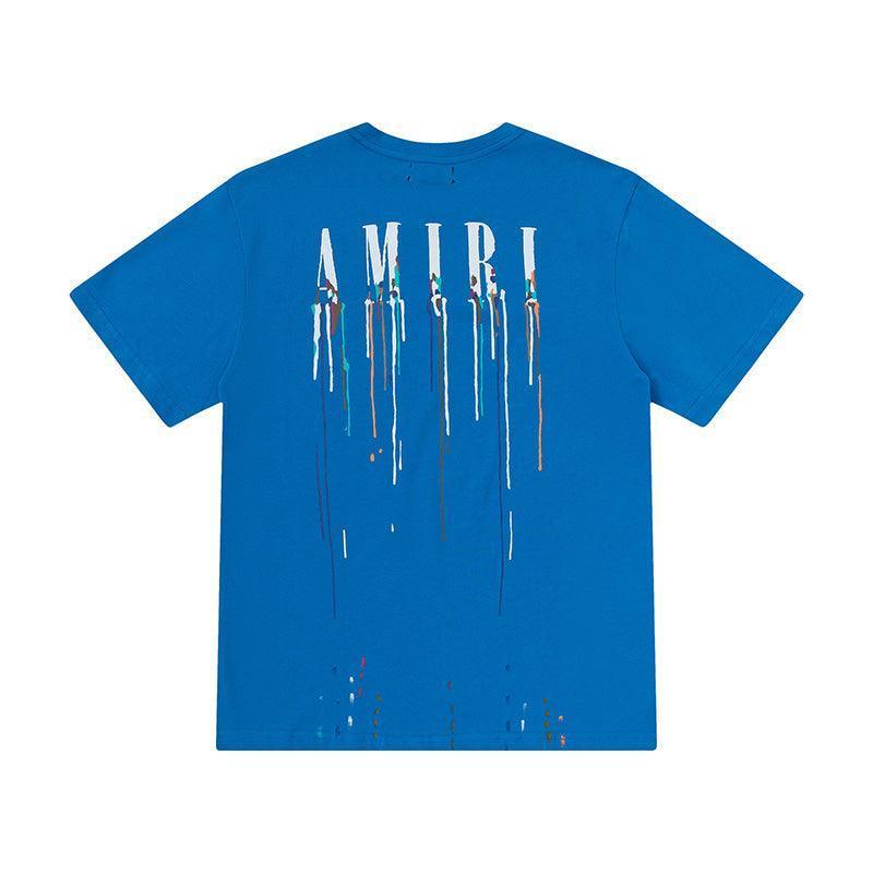 Amiri Blue T-Shirt Without Collar - SleekGait