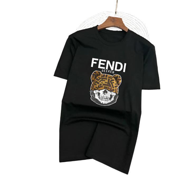 Fendi T-Shirt Wolf without Collar 'Black' - SleekGait