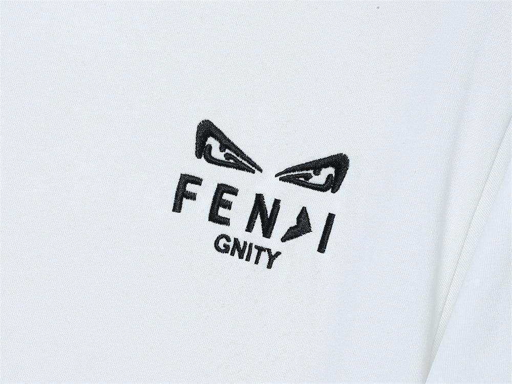 Fendi T-Shirt without Collar 'White & Black' - SleekGait