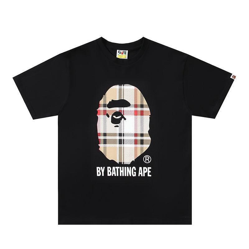 Bathing Ape Check by Bathing Tee Black/Beige - SleekGait