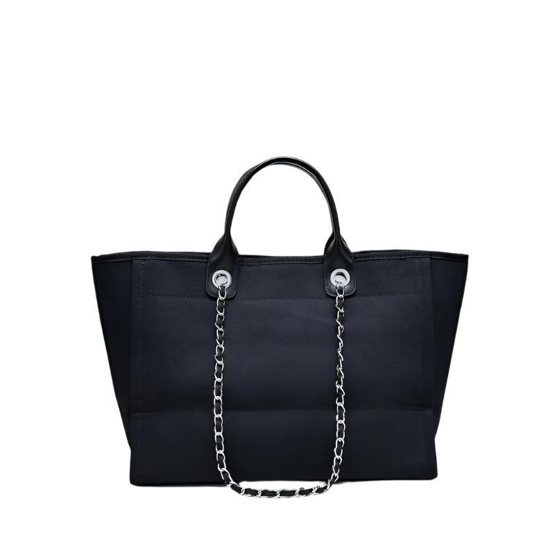 CHANEL MEDIUM BLACK PEARL BAG DEAUVILLE