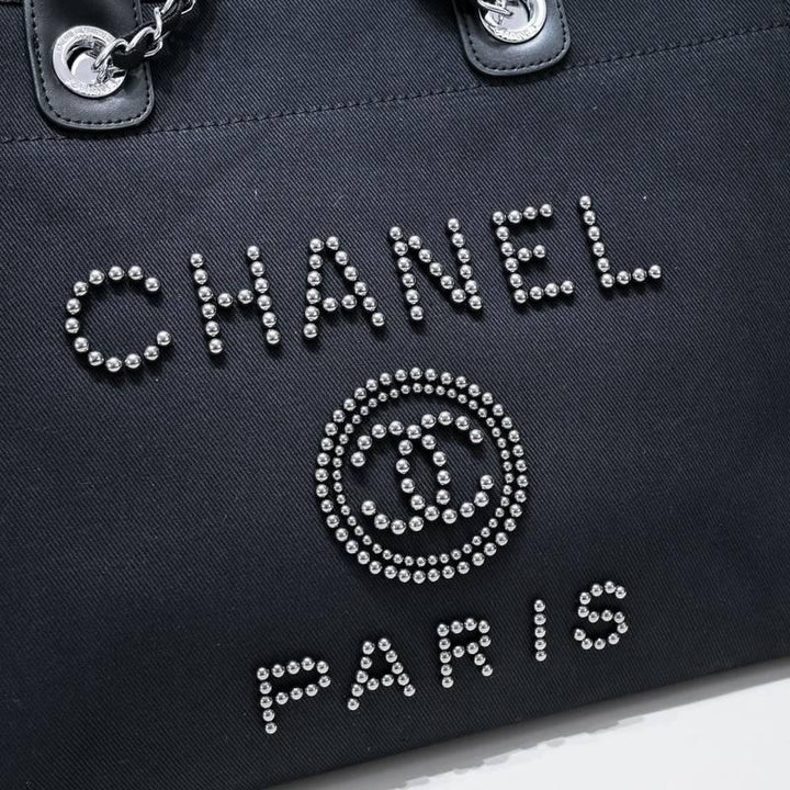 CHANEL MEDIUM BLACK PEARL BAG DEAUVILLE