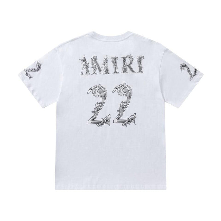 Amiri 22 White T-Shirt Without Collar - SleekGait