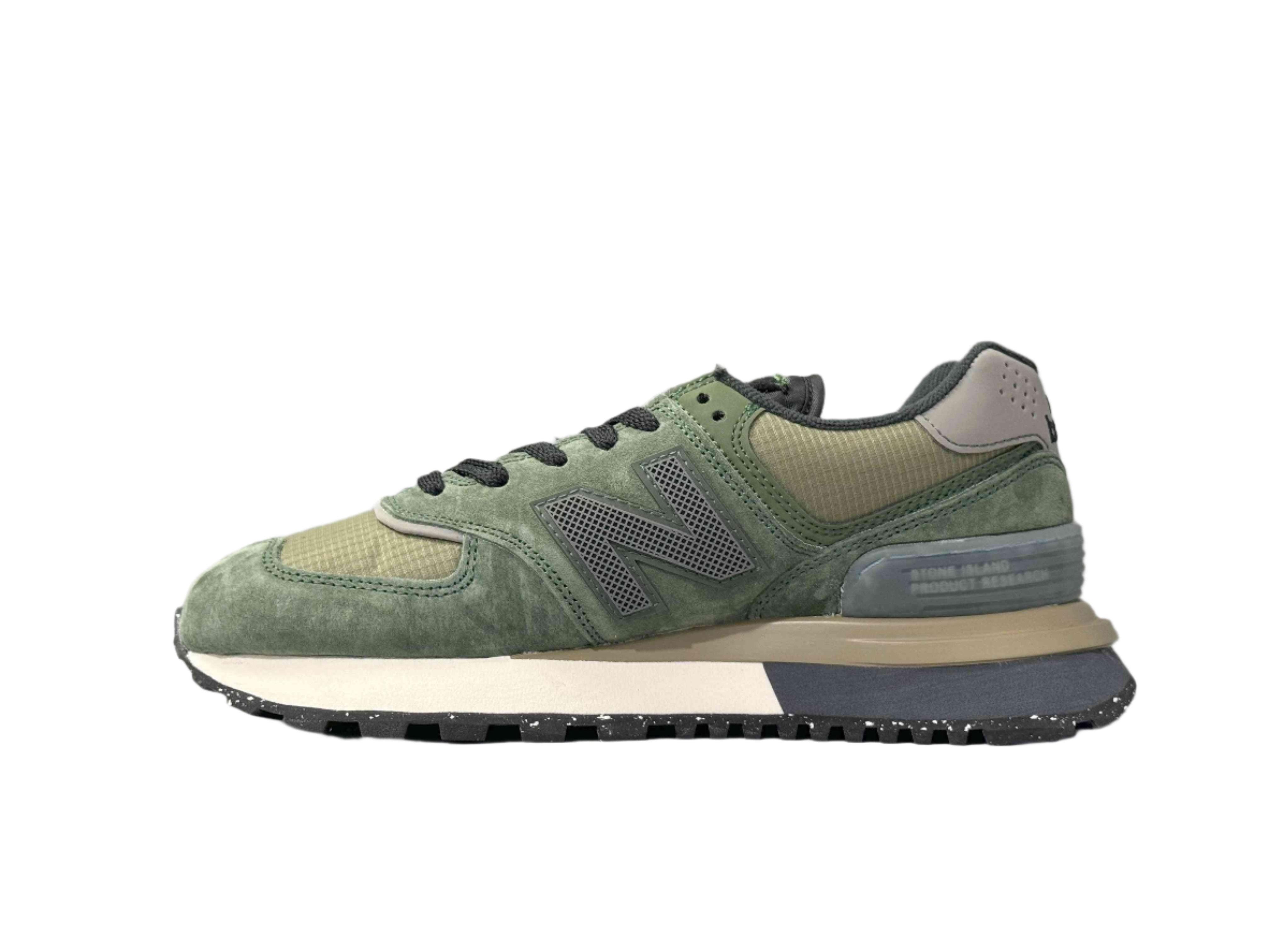 New Balance 574 Legacy Stone Island Dark Green - SleekGait
