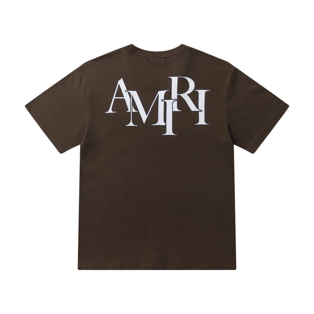 Amiri Brown T-Shirt Without Collar - SleekGait