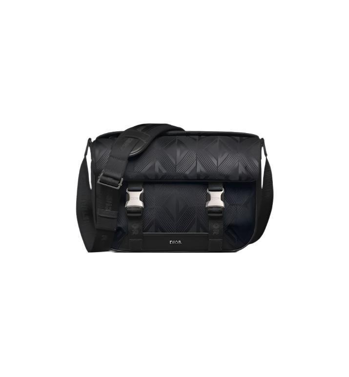 Dior Men Explorer Messenger Bag Black CD Diamond Mirage Ski Capsule Nylon - SleekGait