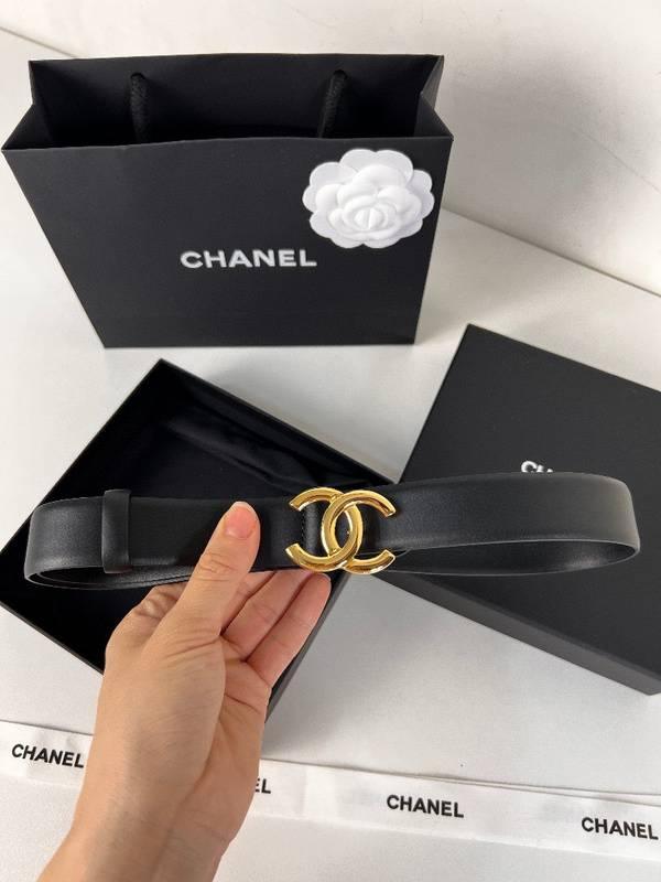 Chanel Leather Women’s Belt 'Black/Gold' - SleekGait