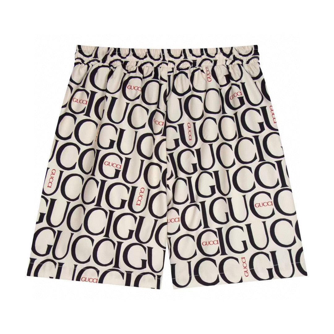 Maxi Gucci Print Fabric Short 'Beige' - SleekGait