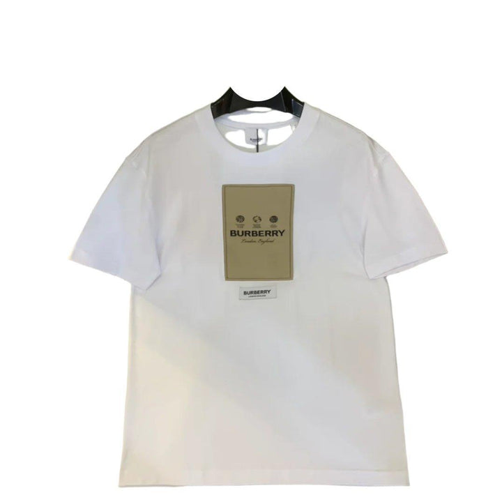 Burberry White T-Shirt Without Collar - SleekGait