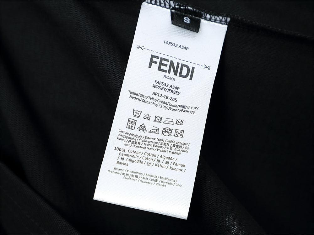 Fendi T-Shirt without Collar 'Black' - SleekGait