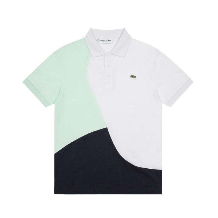 Lacoste T-Shirt with Collar 'White-Black-Green' - SleekGait