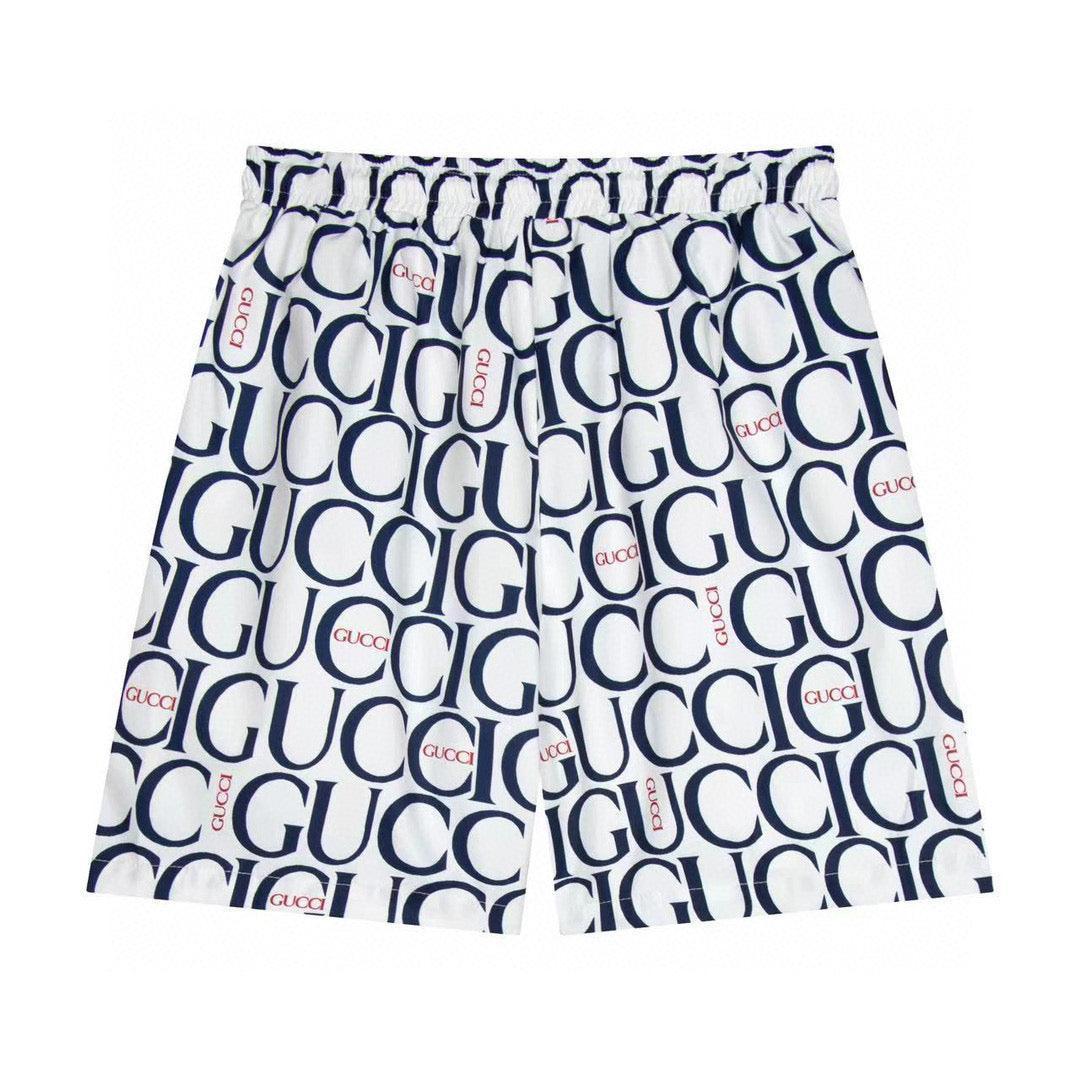 Maxi Gucci Print Fabric Short 'Blue' - SleekGait