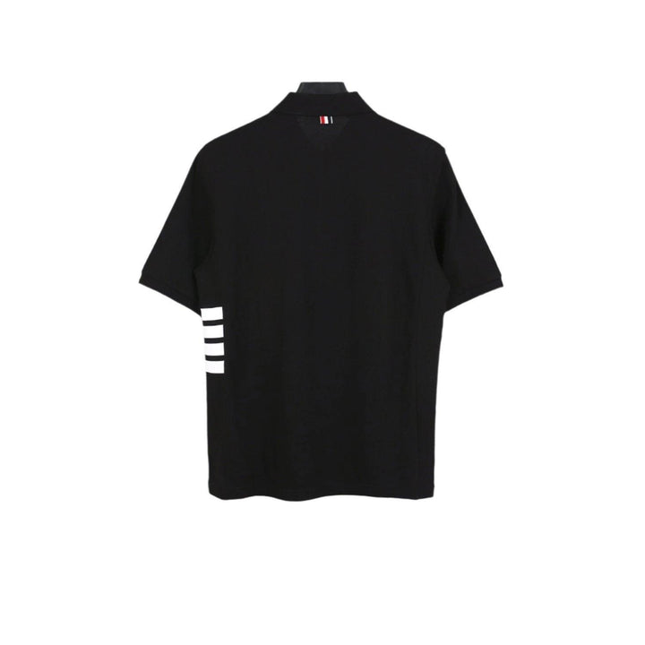 Thom Browne Black T-Shirt with Collar - SleekGait