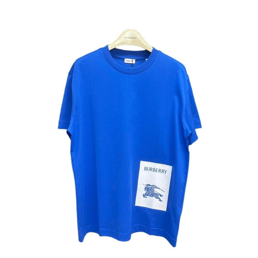 Burberry Blue T-Shirt Without Collar - SleekGait