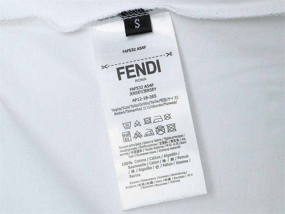 Fendi T-Shirt without Collar 'White & Black' - SleekGait