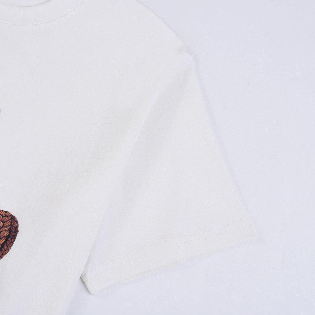 Fendi T-Shirt without Collar 'White-Orange' - SleekGait