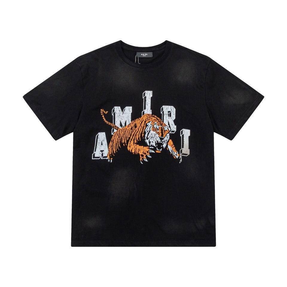 Amiri Lion Black T-Shirt Without Collar - SleekGait