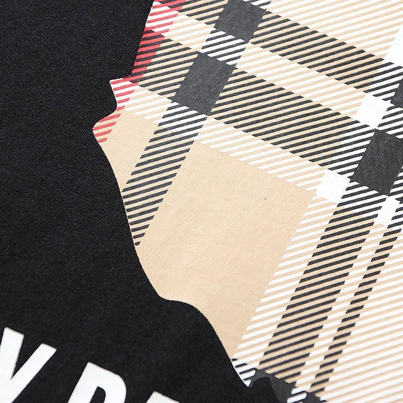 Bathing Ape Check by Bathing Tee Black/Beige - SleekGait